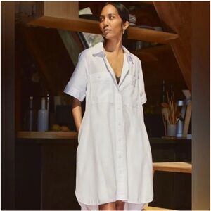 Everlane Daytripper White Button-Up Shirt Dress